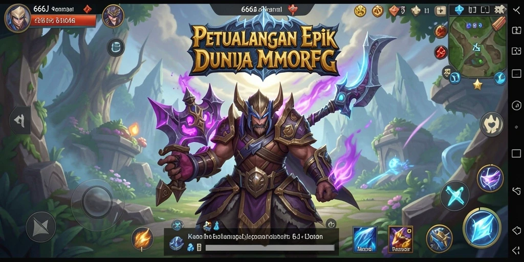 Tampilan gameplay menakjubkan dari 666J dalam dunia MMORPG.