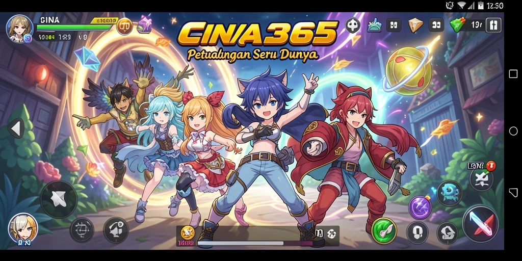 Tampilan gameplay CINA365 yang seru dan penuh warna.
