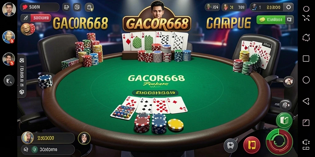 Tampilan gameplay Poker yang menegangkan di GACOR668.