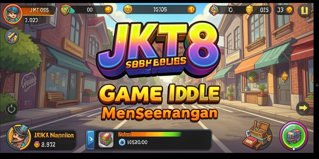 Screenshot gameplay JKT8 menampilkan karakter dan sumber daya yang beragam.