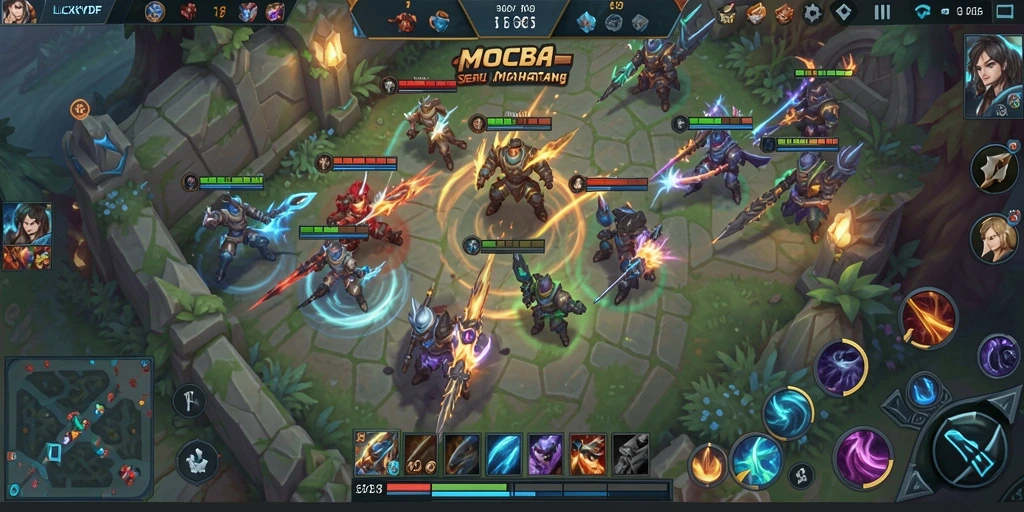 Screenshot gameplay saat pertempuran seru di LUCKYDF.