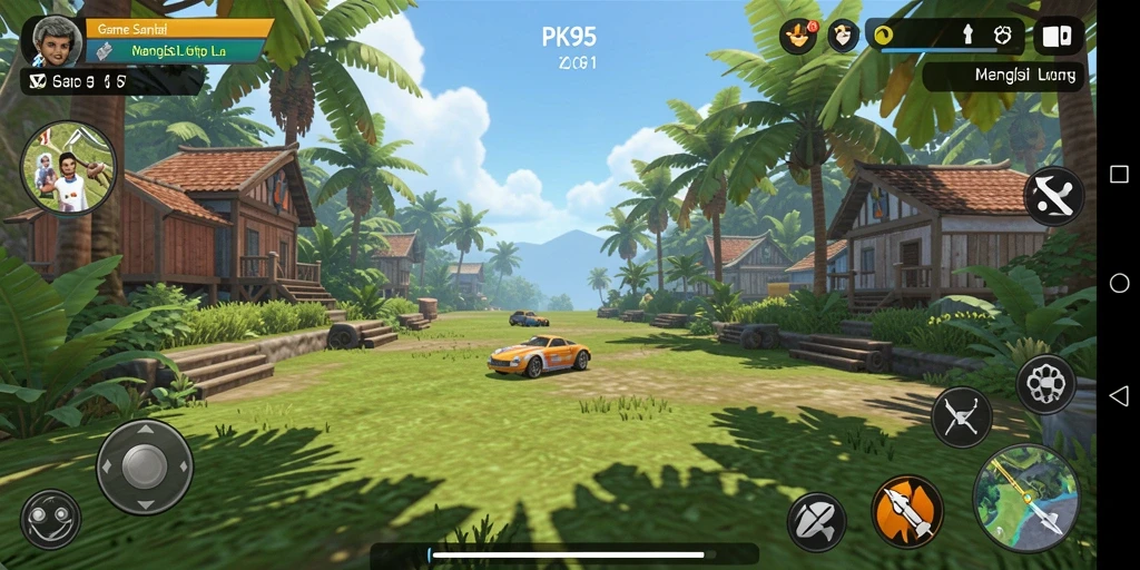 Tampilan gameplay PK95 yang ceria dan menghibur.