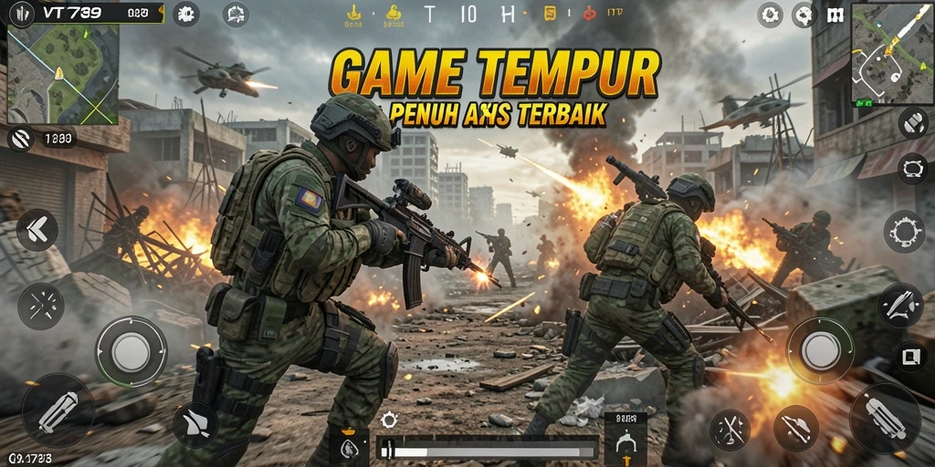 Tangkapan layar VT789 menampilkan aksi pertempuran seru dalam gameplay TPS.