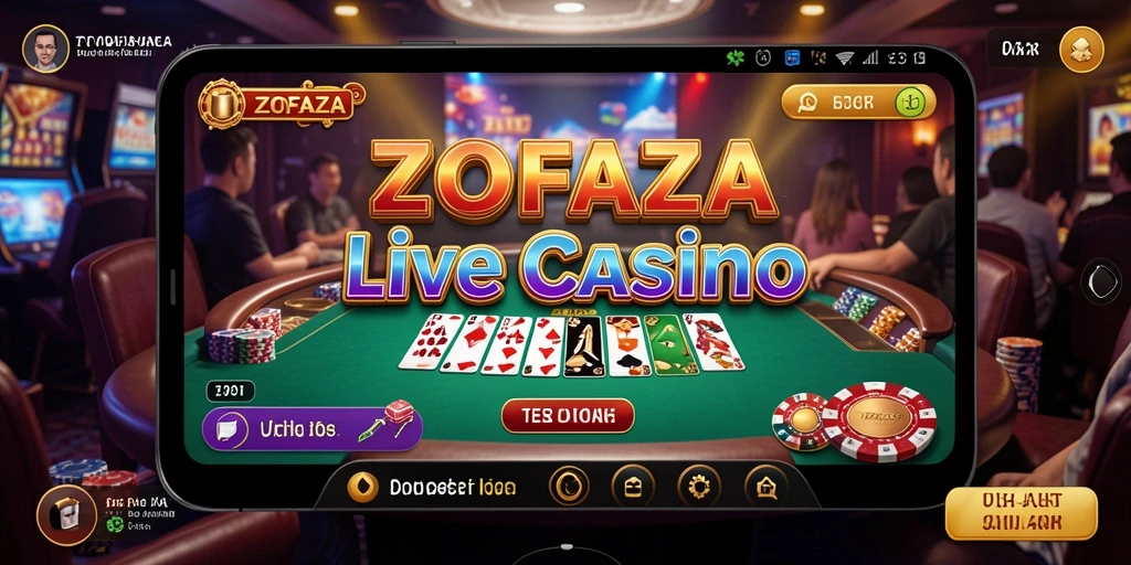 Tampilan menarik gameplay ZOFAZA Live Casino dengan dealer langsung.